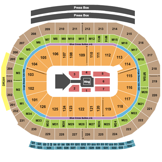 Little Caesars Arena WWE Seating Chart